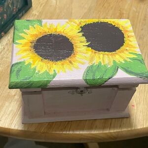 Jewelry box Hand painted  with Sunflower Design